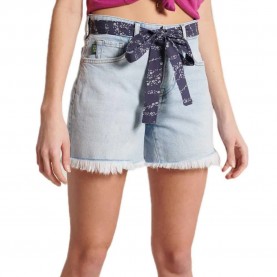 къси,панталони,дамски,панталони,superdry,vintage,mid,rise,slim,denim,shorts,blue
