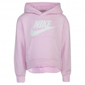 Поларена блуза Nike Club Fleece High Low sweatshirt - Pink (Pink Foam) поларена,блуза,детски,блузи,nike,club,fleece,high,low,sweatshirt,pink,(pink,foam)