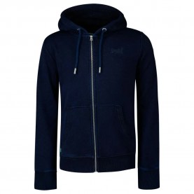 Блуза Superdry Vintage Logo Embroidered full zip sweatshirt - Blue (Dark Indigo) блуза,мъжки,пуловери,superdry,vintage,logo,embroidered,full,zip,sweatshirt,blue,(dark,indigo)