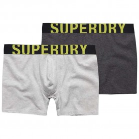 боксерки,мъжко,бельо,superdry,dual,logo,boxers,2,units,grey,(charcoal,grey,fluro)