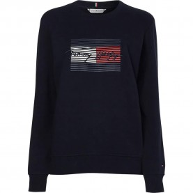 блуза,дамски,блузи,tommy,hilfiger,regular,flag,sweatshirt,blue