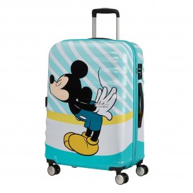 куфари,american,tourister,wavebreaker,disney,spinner,67,24,64l,trolley,bag,blue