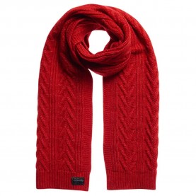 шал,ръкавици,шапки,и,шалове,superdry,cable,lux,scarf,flame,marl,(red)