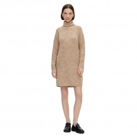 рокля,дамски,поли,и,рокли,pieces,ellen,high,neck,knit,long,sleeve,dress,beige,(silver,mink)