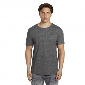 Тениска Tom tailor Structured Print short sleeve T-shirt - Grey (Black Non / Solid) тениска,мъжки,тениски,дамски,тениски,tom,tailor,structured,print,short,sleeve,t,shirt,grey,(black,non,solid)