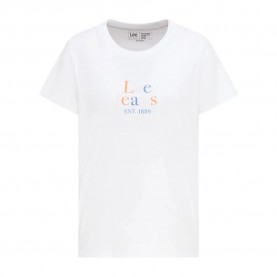 тениска,дамски,тениски,lee,seasonal,logo,short,sleeve,t,shirt,white,(white)