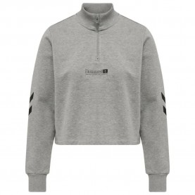 блуза,дамски,блузи,hummel,legacy,nikka,cropped,half,zip,sweatshirt,grey,melange,(grey)