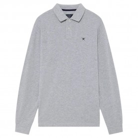 Hackett Slim Fit Logo long sleeve polo - Grey (Light Grey Marl) мъжки,блузи,с,яка,hackett,slim,fit,logo,long,sleeve,polo,grey,(light,grey,marl)