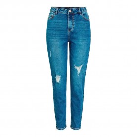 дънки,дамски,панталони,pieces,kesia,mom,ankle,destroy235,vi,high,waist,jeans,blue,(medium,blue,denim)