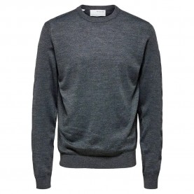 блуза,мъжки,пуловери,selected,town,merino,coolmax,knit,sweater,grey