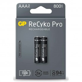 батерии,gp,batteries,recyko+,r3,aaa,800mah,rechargeable,battery,2,units,black,(black)
