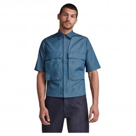 риза,с,къс,ръкав,мъжки,ризи,g,star,cropped,short,sleeve,shirt,blue,(raw,denim)