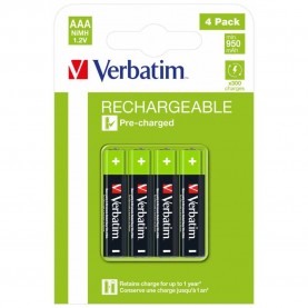 батерии,verbatim,aaa,rechargeable,battery,4,units,black,(blue)