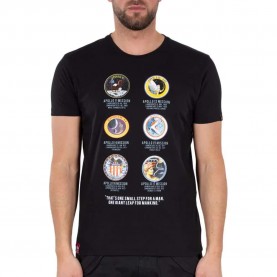Тениска Alpha industries Apollo Mission T-shirt - Black (Black) тениска,мъжки,тениски,alpha,industries,apollo,mission,t,shirt,black,(black)