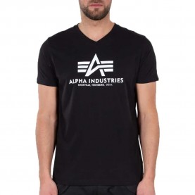 тениска,мъжки,тениски,alpha,industries,basic,short,sleeve,v,neck,t,shirt,black