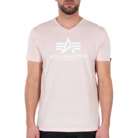 тениска,мъжки,тениски,alpha,industries,basic,short,sleeve,v,neck,t,shirt,pale,peach,(pink)