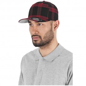шапка,всички,шапки,flexfit,tartan,plaid,cap,black,red,(black)