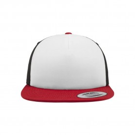 шапка,всички,шапки,flexfit,foam,with,white,front,cap,red,white,black,(red)