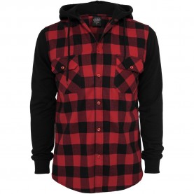 мъжки,ризи,urban,classics,shirt,hooded,ed,flanell,sweat,sleeve,black