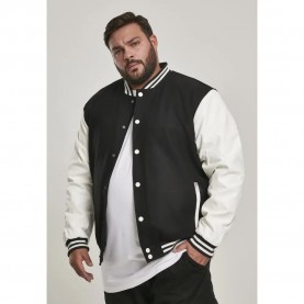 Яке Urban classics Old School College jacket - Black (Black / White) яке,мъжки,якета,urban,classics,old,school,college,jacket,black,(black,white)