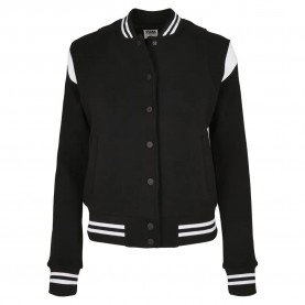 Яке Urban classics Sustainable College Recyclable jacket - Black (Black / White) яке,мъжки,якета,дамски,якета,и,палта,urban,classics,sustainable,college,recyclable,jacket,black,(black,white)