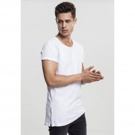 Тениска Urban classics Long Shaped Zip T-shirt - White (White) тениска,мъжки,тениски,urban,classics,long,shaped,zip,t,shirt,white,(white)