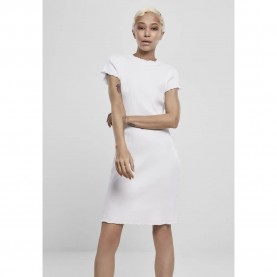 Рокля Urban classics Rib short sleeve dress - White (White) рокля,дамски,поли,и,рокли,urban,classics,rib,short,sleeve,dress,white,(white)