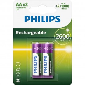 батерии,philips,rechargeable,batteries,r,6,pack,2,2600mah,black