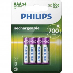 батерии,philips,rechargeable,batteries,r03b4a70,aaa,pack4,700mah,black