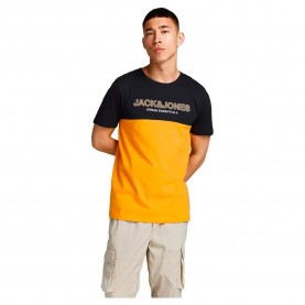 тениска,мъжки,тениски,jack,&,jones,urban,blocking,short,sleeve,t,shirt,orange,(golden,orange,detail,golden,white,print,slim,fit)