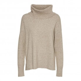 блуза,дамски,пуловери,дамски,плетени,дрехи,vero,moda,doffy,high,neck,sweater,brown,(sepia,tint,detail,melange)