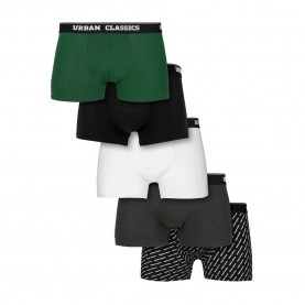 Боксерки Urban classics Set Of 5 s boxers - Black (Black / White / Green) боксерки,мъжко,бельо,urban,classics,set,of,5,s,boxers,black,(black,white,green)