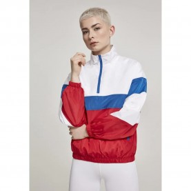 яке,дамски,якета,и,палта,urban,classics,3,tone,stand,up,collar,pull,over,jacket,white