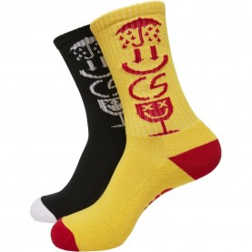 чорапи,мъжки,чорапи,cayler,&,sons,iconic,socks,2,pairs,black,(noir,jaune)
