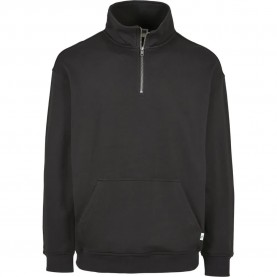 Блуза Urban Classics Organic Basic Troyer sweatshirt - Black блуза,мъжки,пуловери,urban,classics,organic,basic,troyer,sweatshirt,black