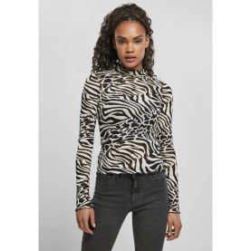 блуза,дамски,пуловери,дамски,плетени,дрехи,urban,classics,aop,mesh,high,neck,sweater,white,black,(white)