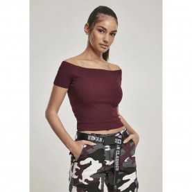 Тениска Urban classics Off short sleeve T-shirt - Dark Red (Red) тениска,дамски,тениски,urban,classics,off,short,sleeve,t,shirt,dark,red,(red)