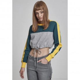 Тениска Urban classics 3-Tone Stripe Crew T-shirt - Grey (Gray / Blue Duck / Yellow) тениска,дамски,тениски,urban,classics,3,tone,stripe,crew,t,shirt,grey,(gray,blue,duck,yellow)