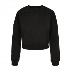 риза,с,дълъг,ръкав,дамски,блузи,urban,classics,long,sleeved,lace,sweatshirt,black