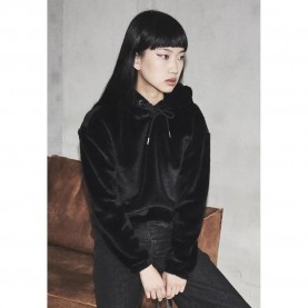 блуза,дамски,блузи,urban,classics,velvet,gathered,sweatshirt,black