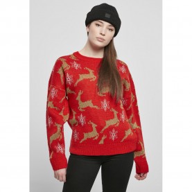 блуза,дамски,блузи,urban,classics,sweatshirt,oversized,christmaser,red