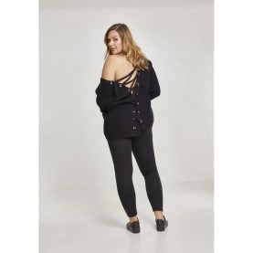 Блуза Urban classics Back Lace Up sweatshirt - Black (Black) блуза,дамски,блузи,urban,classics,back,lace,up,sweatshirt,black,(black)