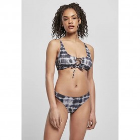 дамски,бански,костюми,urban,classics,lace,up,tie,dye,bikini,black,(black,white)