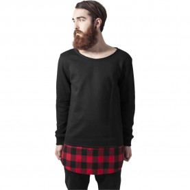 тениска,мъжки,тениски,urban,classics,long,flannel,bottom,t,shirt,black,black,red,(black)