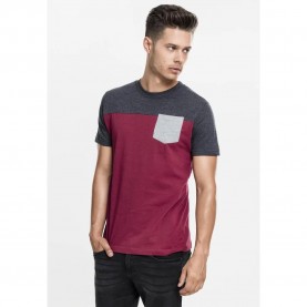 тениска,мъжки,тениски,urban,classics,3,tone,pocket,t,shirt,bordeaux,white,gray,(red)