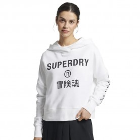 суичър,дамски,блузи,superdry,code,core,sport,crop,box,hoodie,optic,(white)