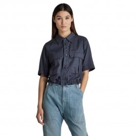 Риза с къс ръкав G-Star Cropped Field short sleeve shirt - Blue (Fantem Blue) риза,с,къс,ръкав,дамски,ризи,g,star,cropped,field,short,sleeve,shirt,blue,(fantem,blue)