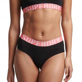 дамско,бельо,дамски,бикини,и,танкини,superdry,large,logo,hipster,nh,panties,black,(black,fluro,coral)