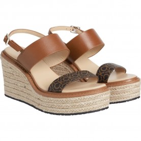 Сандали на платформа Calvin klein Wedge 50 Mono Mix sandals - Brown (Cognac / Brown Mono) сандали,на,платформа,дамски,сандали,и,чехли,calvin,klein,wedge,50,mono,mix,sandals,brown,(cognac,brown,mono)