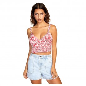 тениска,дамски,топове,rvca,sweetheart,sleeveless,v,neck,t,shirt,red,(red,earth)